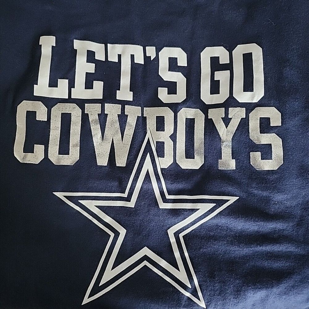 Dallas Cowboys NFL Women's Blue‎ Long Sleeve Logo Shirt,Size Medium NWOT Shiney - Picture 8 of 9